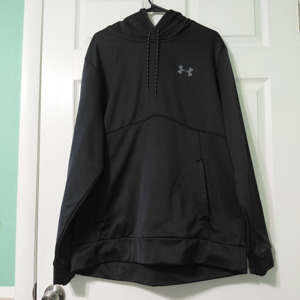 Under Armour Hoodie ColdGear Mens Black XL Loose Fit Black Long Sleeve